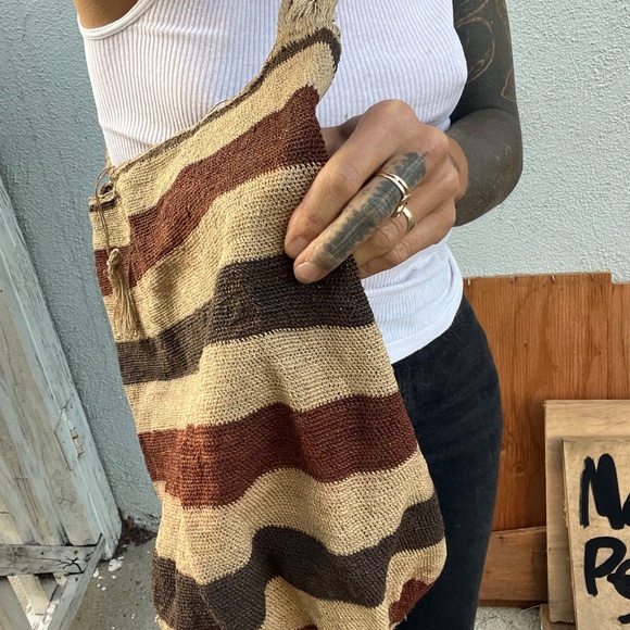 Colombian Mochila Bag | FMSC MarketPlace Mochila bag from Colombia shoulder handmade boho beach tribal natural fiber bag